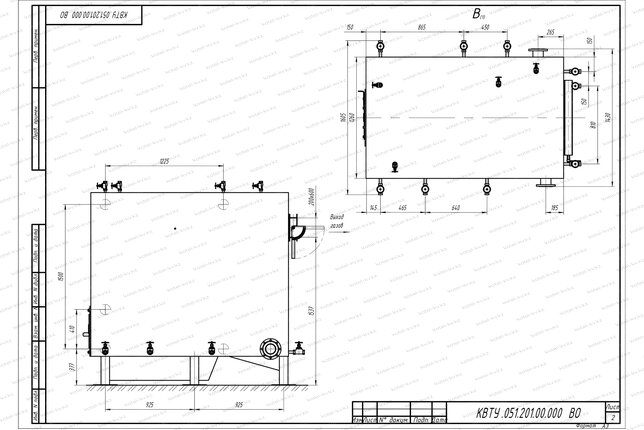 Водогрейный котел 600 кВт твердотопливный с колосниками чертеж